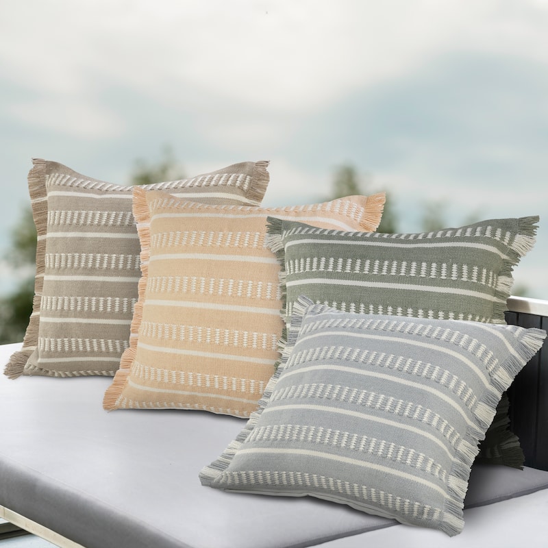 Sevita Dash Indoor/Outdoor Throw Pillow - 24" x 24" - Polyester - Blue