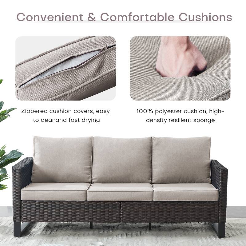 Gymojoy 6-Piece Wicker Outdoor Sofa Ottoman Set Weather-resistance