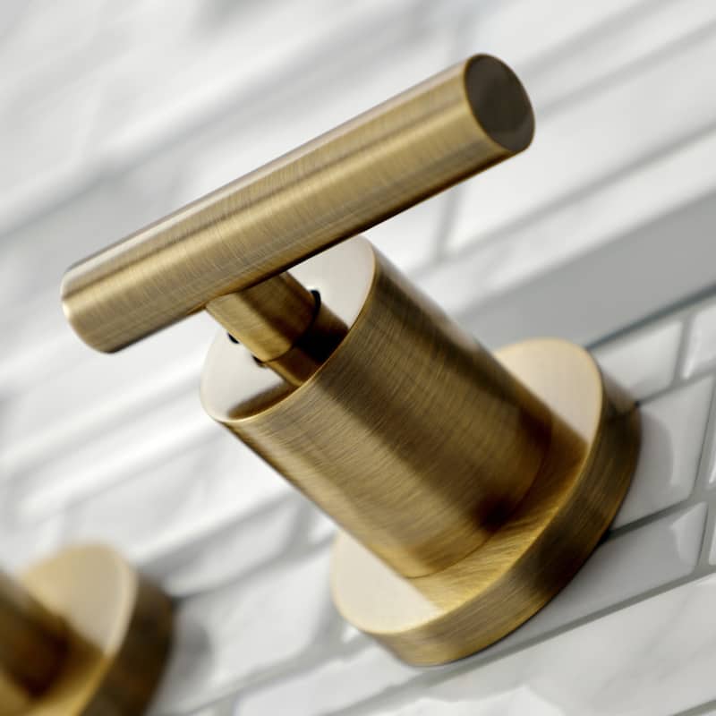 Manhattan 3-Hole Wall Mount Roman Tub Faucet in Brushed Brass