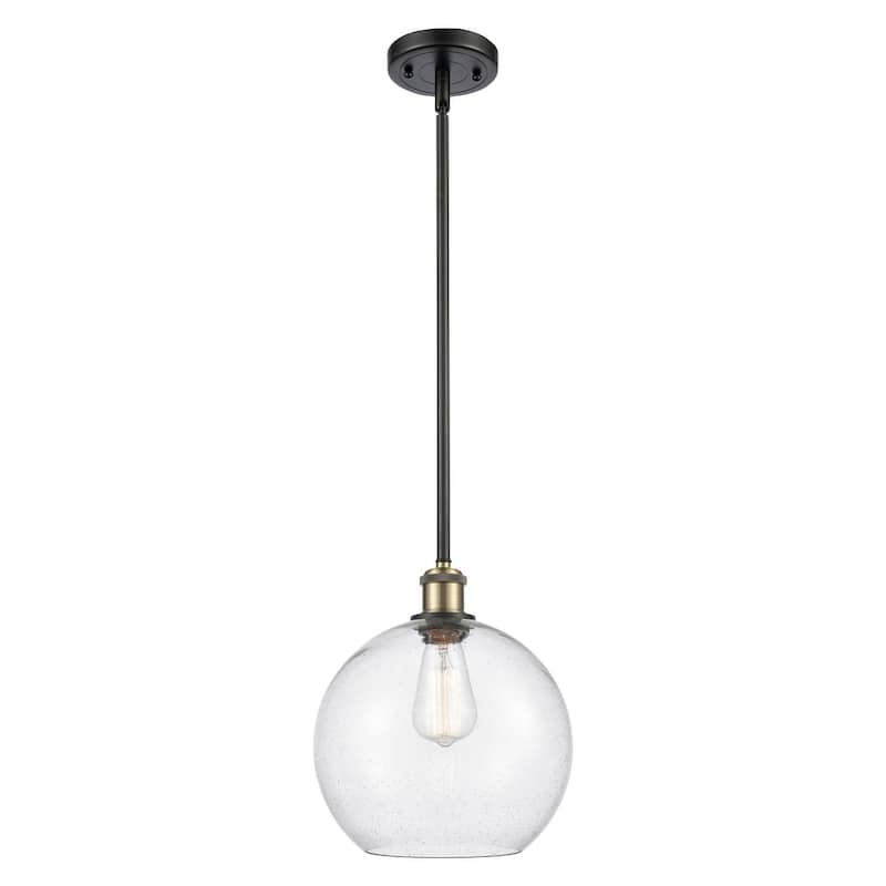 Innovations Lighting Large Athens 10" Wide Mini Pendant - Black Antique Brass / Seedy