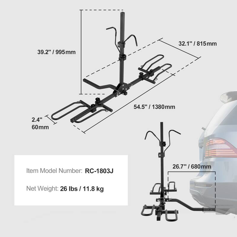Hitch Mount Bike Rack for Car, SUV, Truck, RV