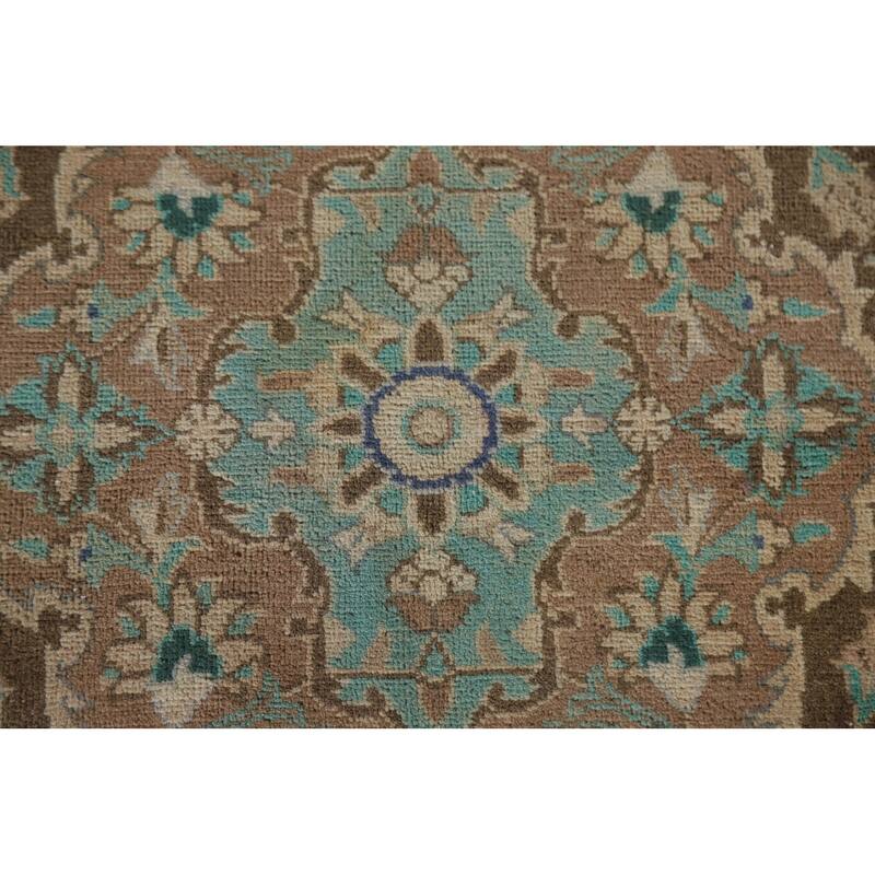 Hand Knotted Oriental 100% Wool Carpet Traditional Floral Peach Mashad Area Rug - 12' 9'' X 9' 10''