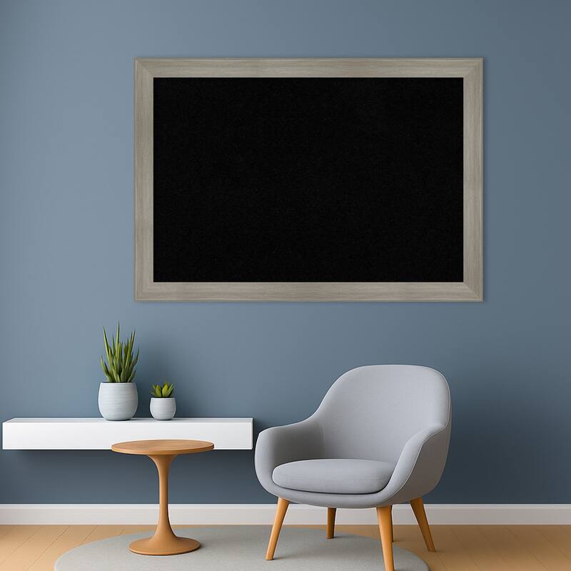 Grand Greywash Narrow Framed Cork Board - Bulletin Board, Organization Board, Pin Board