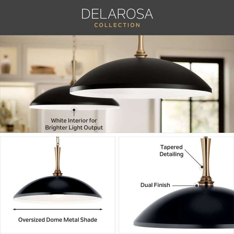 Delarosa 24.25 in. 1-Light Oversized Pendant Light