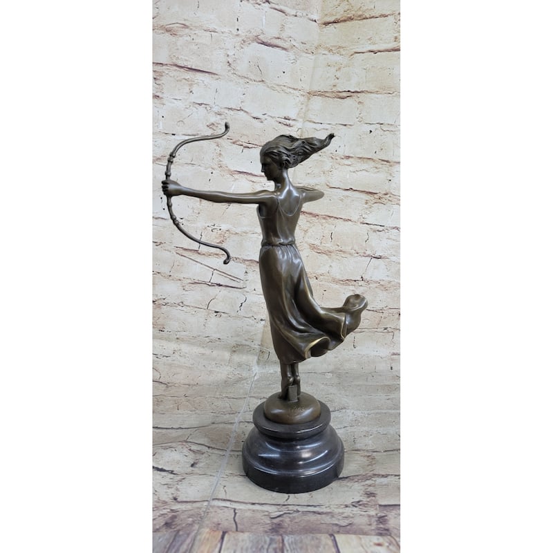 Diana The Huntress Roman Greek Goddess Artemis Bronze Statue Sculpture Figure