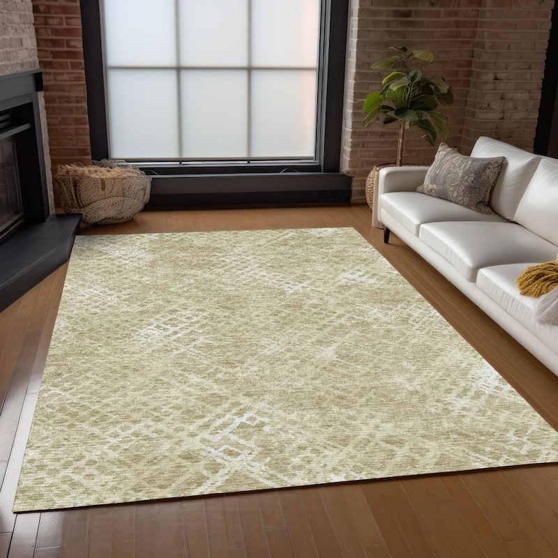 Machine Washable Indoor/ Outdoor Chantille Vintage Trellis Rug