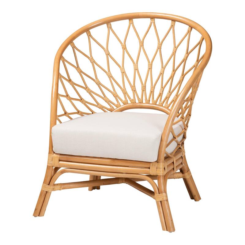 Emmeline Bohemian Honey Rattan Accent Chair - Brown