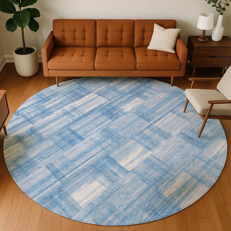 Machine Washable Indoor/ Outdoor Solid Hatches Chantille Rug