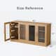 Large Sideboard Buffet Cabinet with 4 Glass Doors 2 Adjustable Shelves for Kitchen Living/Dinning Room Bedroom Entryway