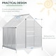 preview thumbnail 14 of 15, Outsunny Aluminum Greenhouse Polycarbonate Walk-in Garden Greenhouse Kit with Adjustable Roof Vent, Rain Gutter and Sliding Door