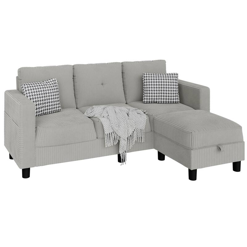 Futzca Modern L-shaped Convertible Sectional Sofa w/ Reversible Chaise