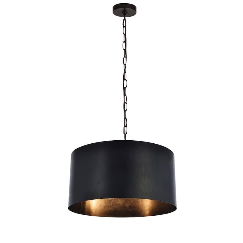 Elegant Lighting Miro 3 Light 20" Pendant with Metal Drum Shade