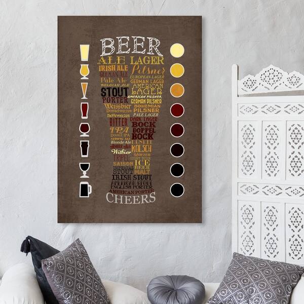 Oliver Gal Beer Chart Sandlewood Drinks And Spirits Wall Art Canvas Print Beer Brown Yellow Overstock 32195242 United states craft beer wall map art poster of breweries. oliver gal artist co