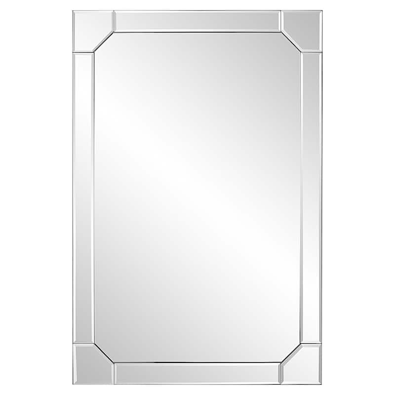 Porch & Den Beveled Mirror Angled Frame Rectangular Wall Mirror