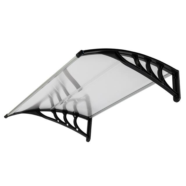 HT-100 x 80 Door & Window Rain Cover Eaves Canopy - Black Bracket