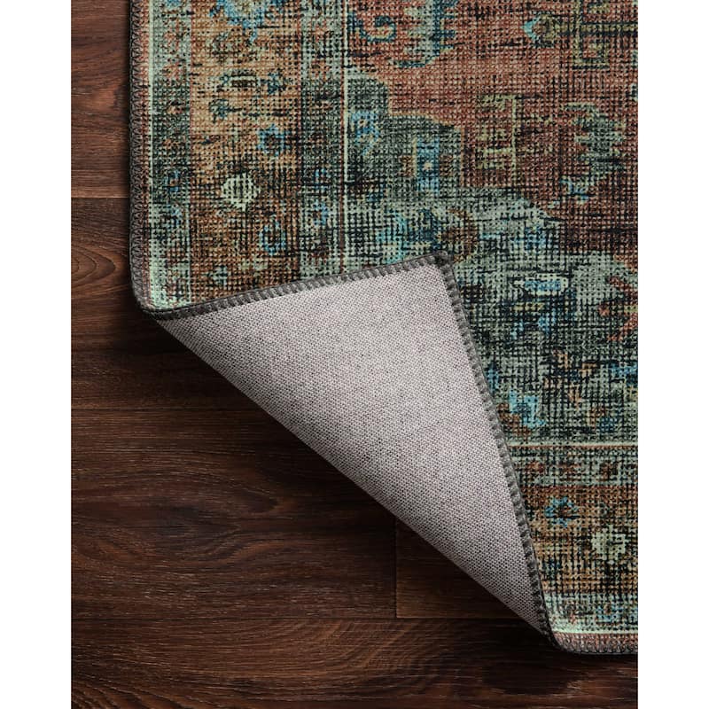 Alexander Home Leanne Traditional Distressed Printed Area Rug
