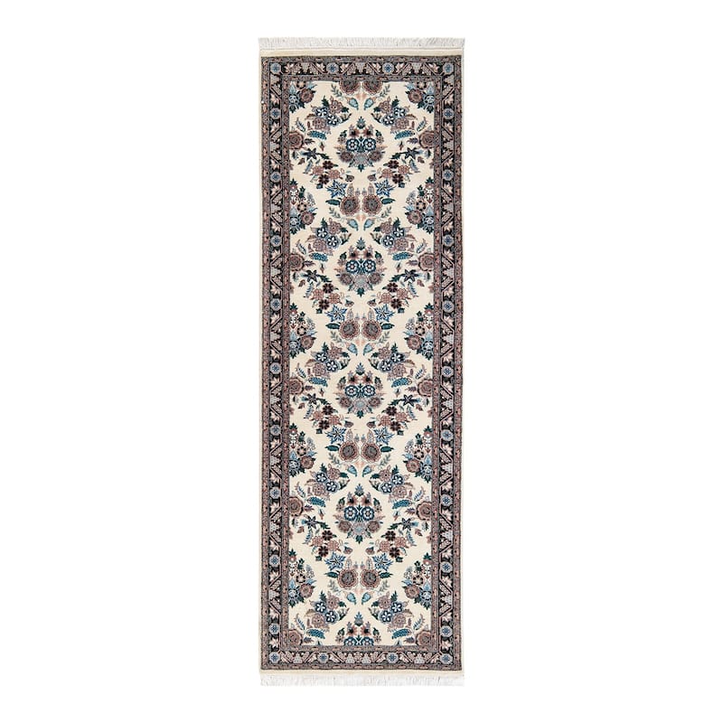 Overton Hand Knotted Wool Traditional Oriental Ivory Runner - Ivory - Runner