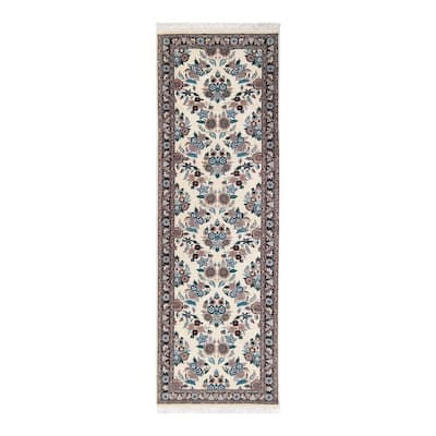 Overton Hand Knotted Wool Traditional Oriental Ivory Runner