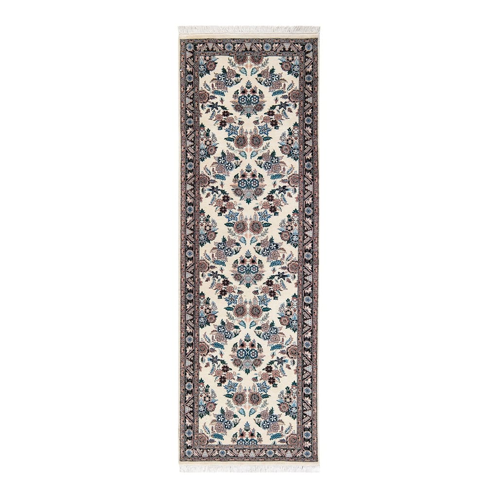 Overton Hand Knotted Wool Traditional Oriental Ivory Runner
