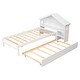 preview thumbnail 16 of 16, Twin Bed with Roofed Bookcase Headboard, Pull-Out Trundle, Easy Assembly