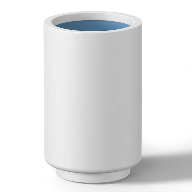 Tall Cylindrical Planter Round Flower Plant Pots - Crisp White(Enhanced Interior) - 12.5 x 20 in