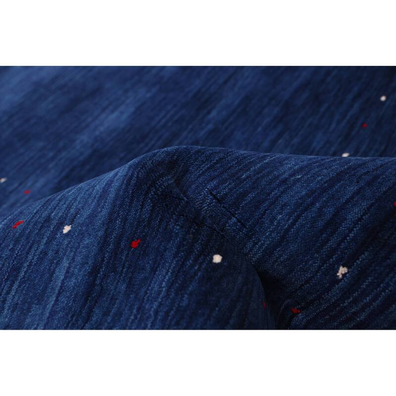 ECARPETGALLERY Hand Loomed Kashkuli Gabbeh Navy Wool Rug - 5'1 x 7'3