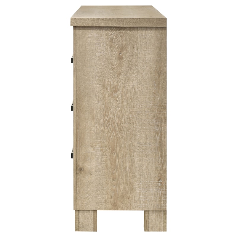 Oakglen 6-drawer Bedroom Dresser and Mirror Weathered Oak