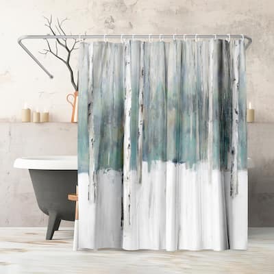 Americanflat 71" x 74" Shower Curtain, Winters Trail II by PI Creative Art