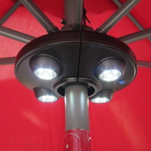 Mighty Power 12 SMD LED Battery Operated Patio Umbrella Light, Black, 220 Lumens