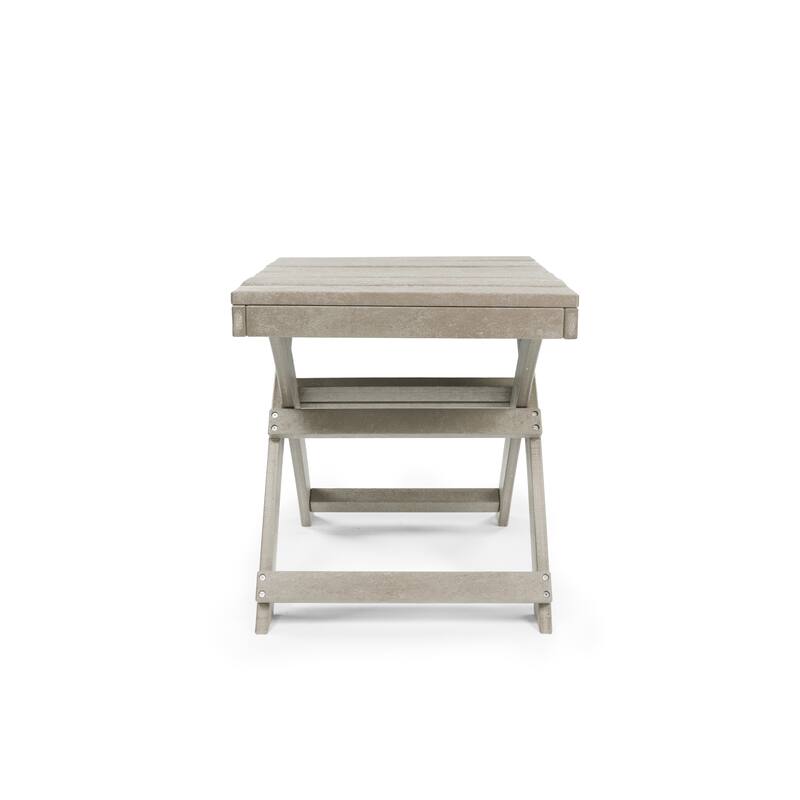 Santorini Fully Assembled All-Weather Recycled HDPE Outdoor Folding Side Table