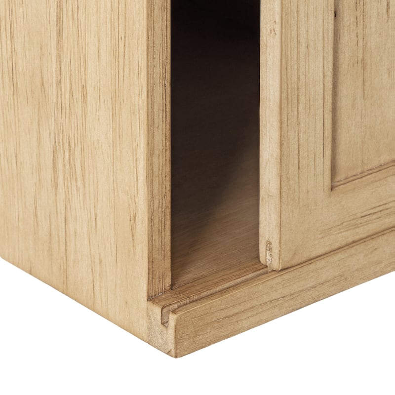 Kate and Laurel Cates Wood Floating Side Table with Cabinet