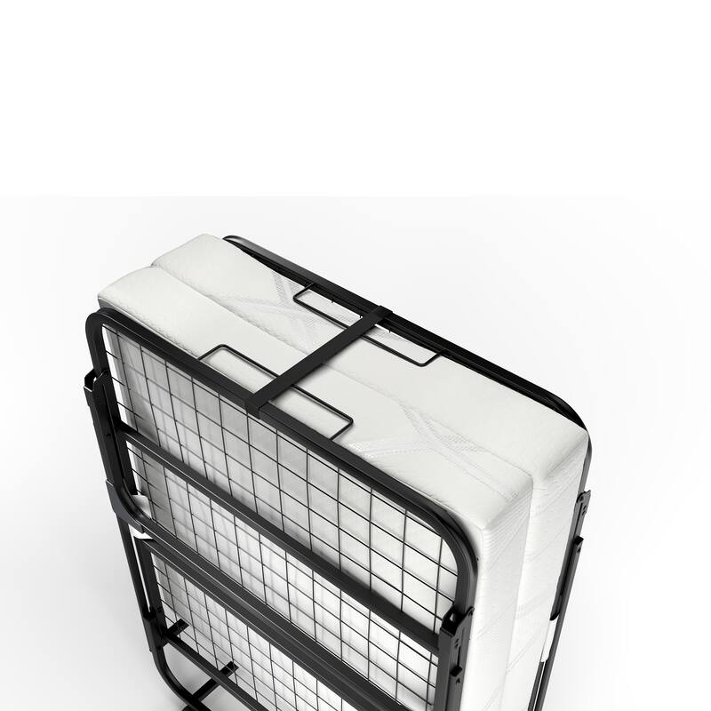 Folding Rollaway Bed with 4 Inch Twin Mattress