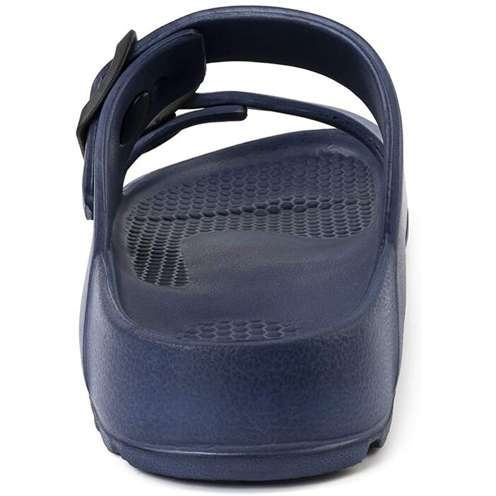 Amazon.com | FUNKYMONKEY Women's Comfort Slides Double Buckle Adjustable  EVA Flat Sandals (6 M US, Army Green/Sandals) | Slides