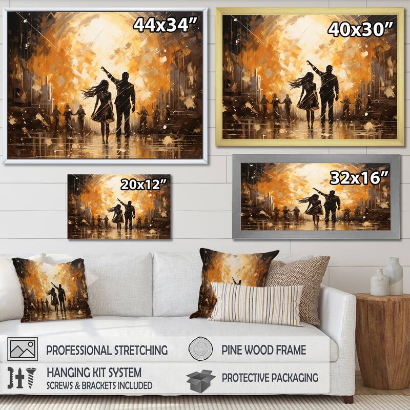 Designart "Disco Dazzle Dancer Complicity" Dance Framed Canvas Prints