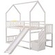 preview thumbnail 14 of 28, Modern Design Twin over Twin Bunk Bed with Convertible Slide and Storage Staircase,Wood House Bed with Roof