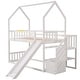 preview thumbnail 9 of 18, Twin over Twin House Bunk Bed with Convertible Slide,Storage Staircase,White