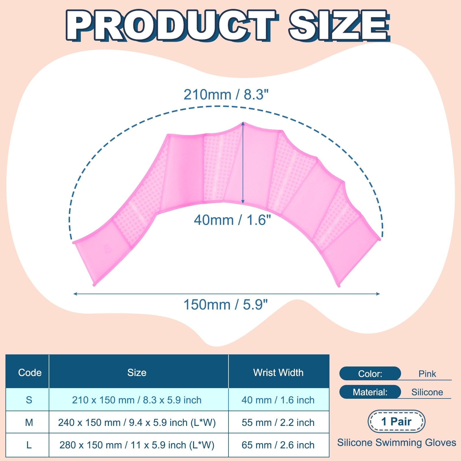 Silicone Swimming Gloves, Webbed Gloves for Swimming Half-Finger Frog Type Water Resistance Gear Swim Fins