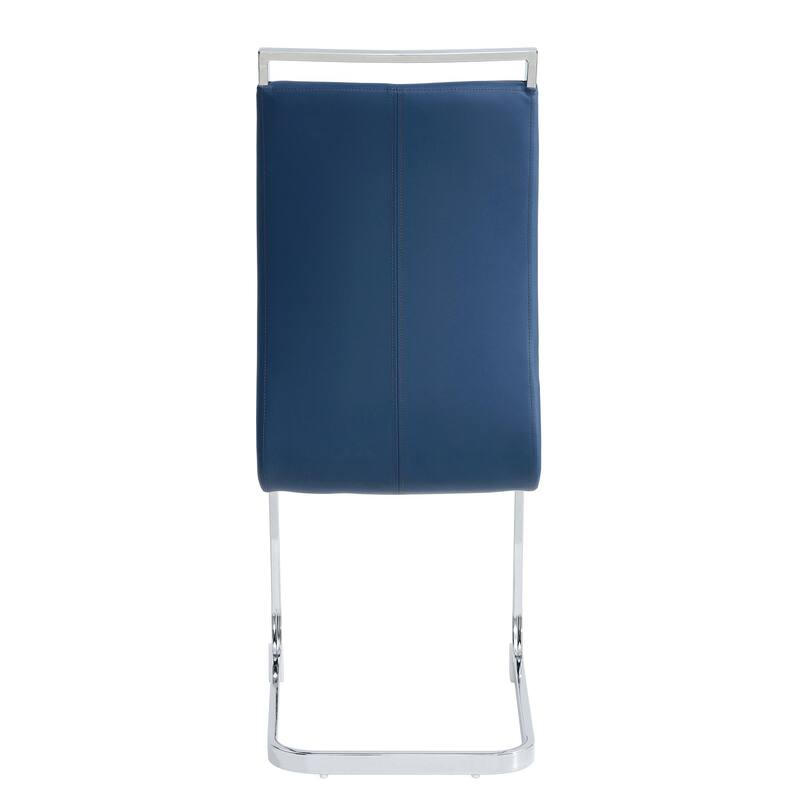 Set of 4 Modern Dining Chairs,High Back Side Chair with C-shaped Tube Chrome Metal Legs