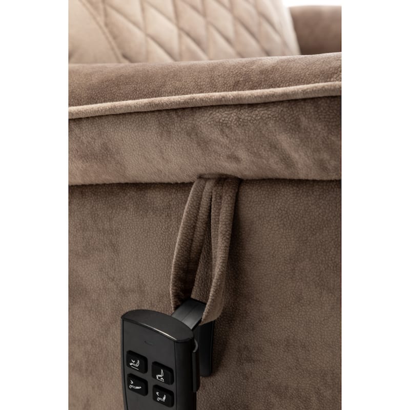 Beige Oversized Electric Recliner with OKIN Motor and 180° Lay Flat
