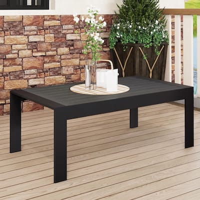 All-Weather Aluminum Outdoor Coffee Table,Modern Coffee Table for Outside,Rectangle Patio Coffee Table