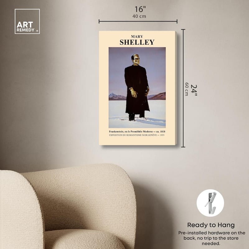 Mary Shelley's Monster Canvas by Art Remedy, Gallery Wrapped