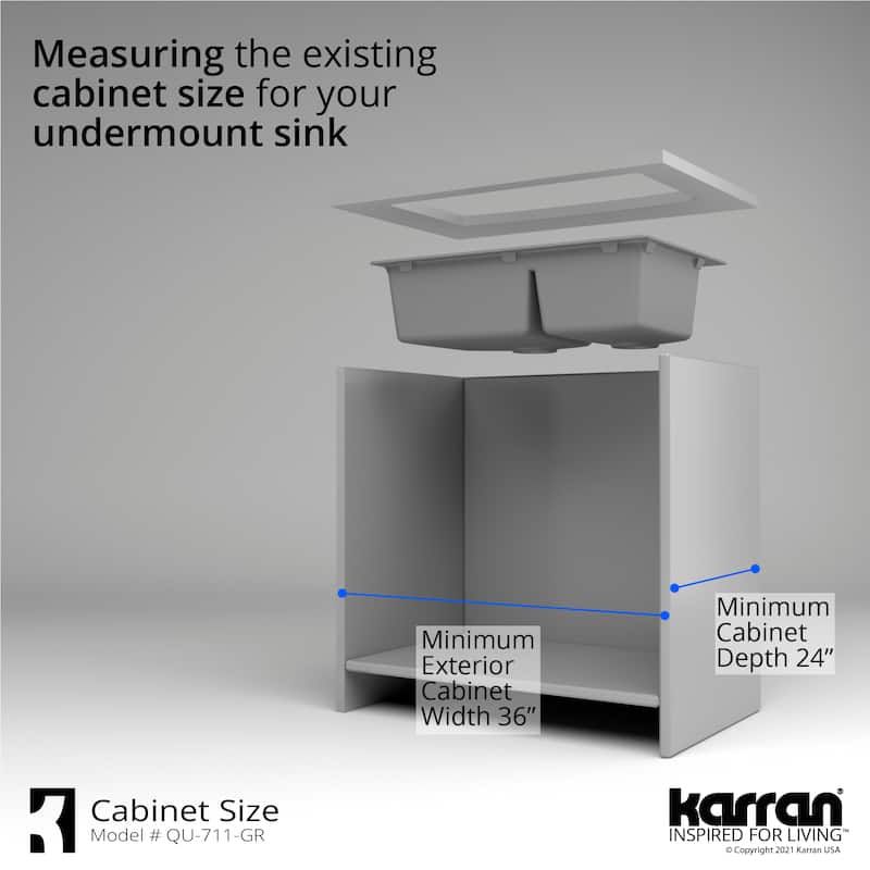 Karran Undermount Quartz Double Bowl Kitchen Sink