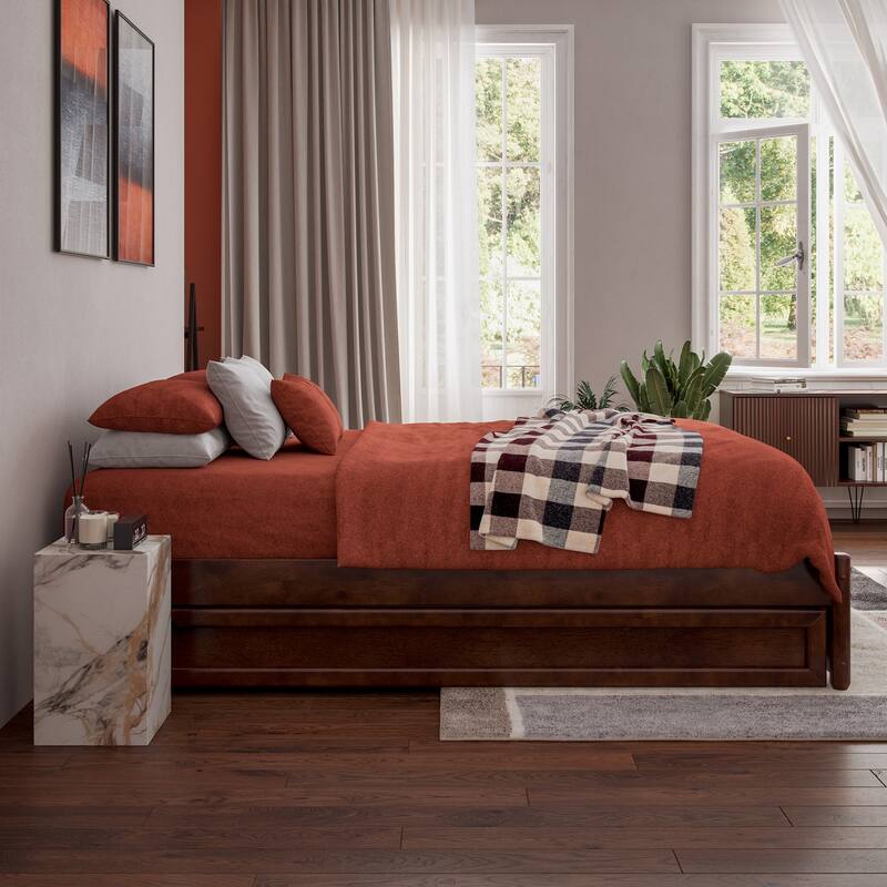Barcelona Panel Platform Bed with Twin Trundle