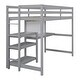 preview thumbnail 13 of 48, Wooden Loft Bed with Shelves and Desk