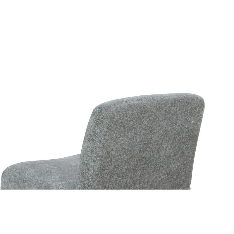 Armless Chair With Wood Legs And Soft Fabric