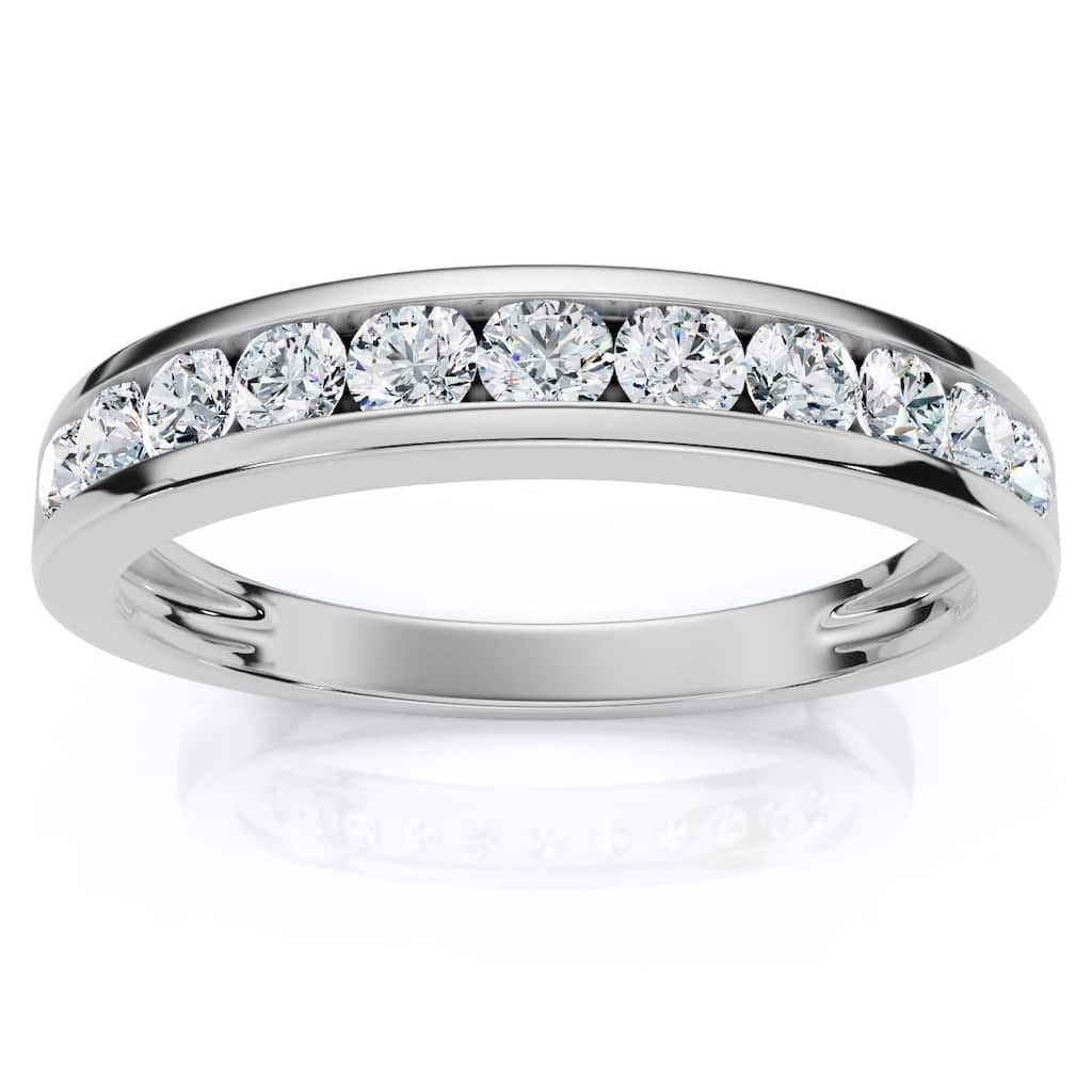 Bliss Diamond 1/2Ct Diamond Wedding Ring Channel Set Lab Grown EF/VS