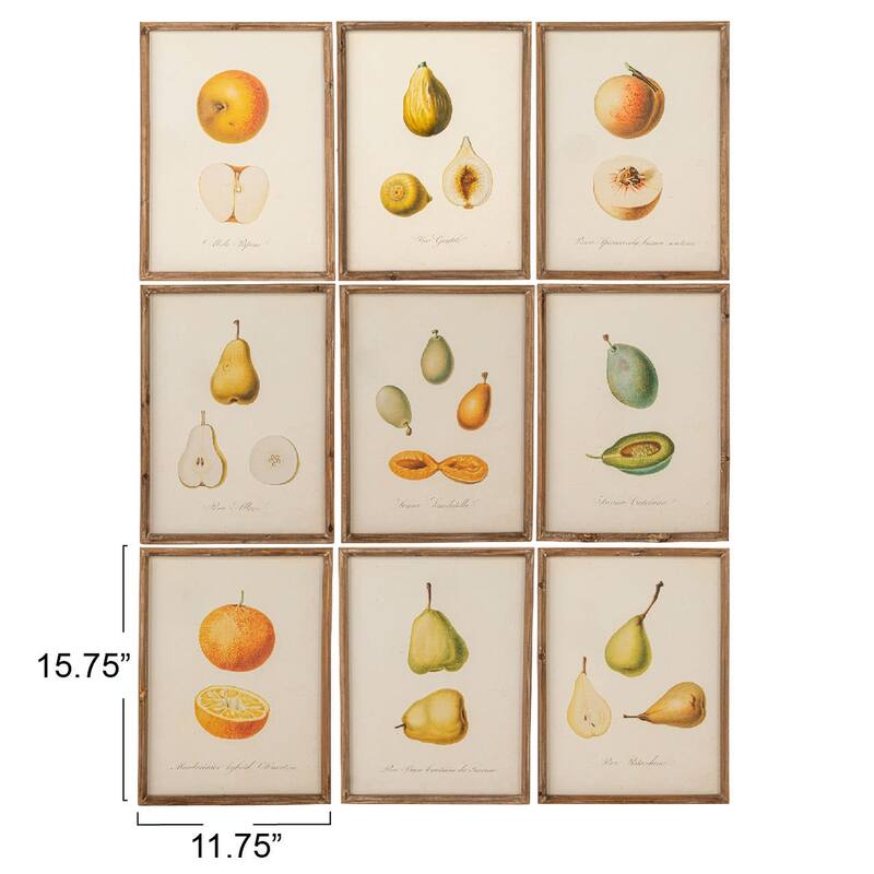 Reclaimed Wood Framed Fruit Print Wall Art