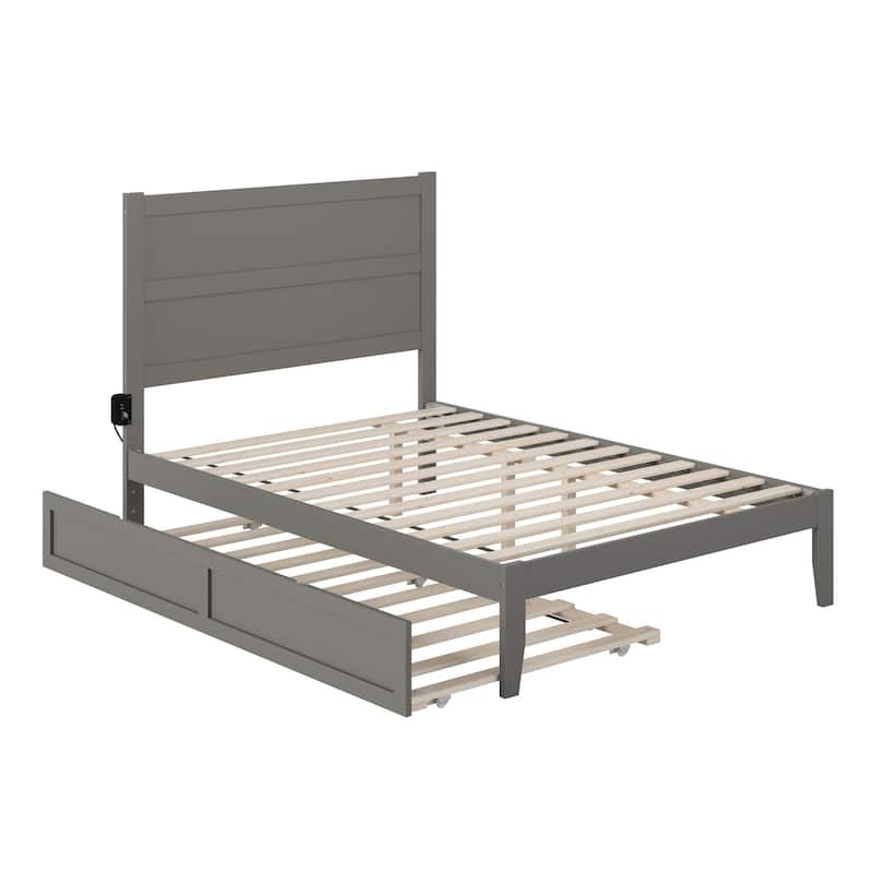 NoHo Full Bed with Twin Trundle in Grey