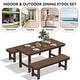 preview thumbnail 14 of 58, 3-Piece HDPE Outdoor Dining Set with Umbrella Hole Table and Two 2-Person Benches