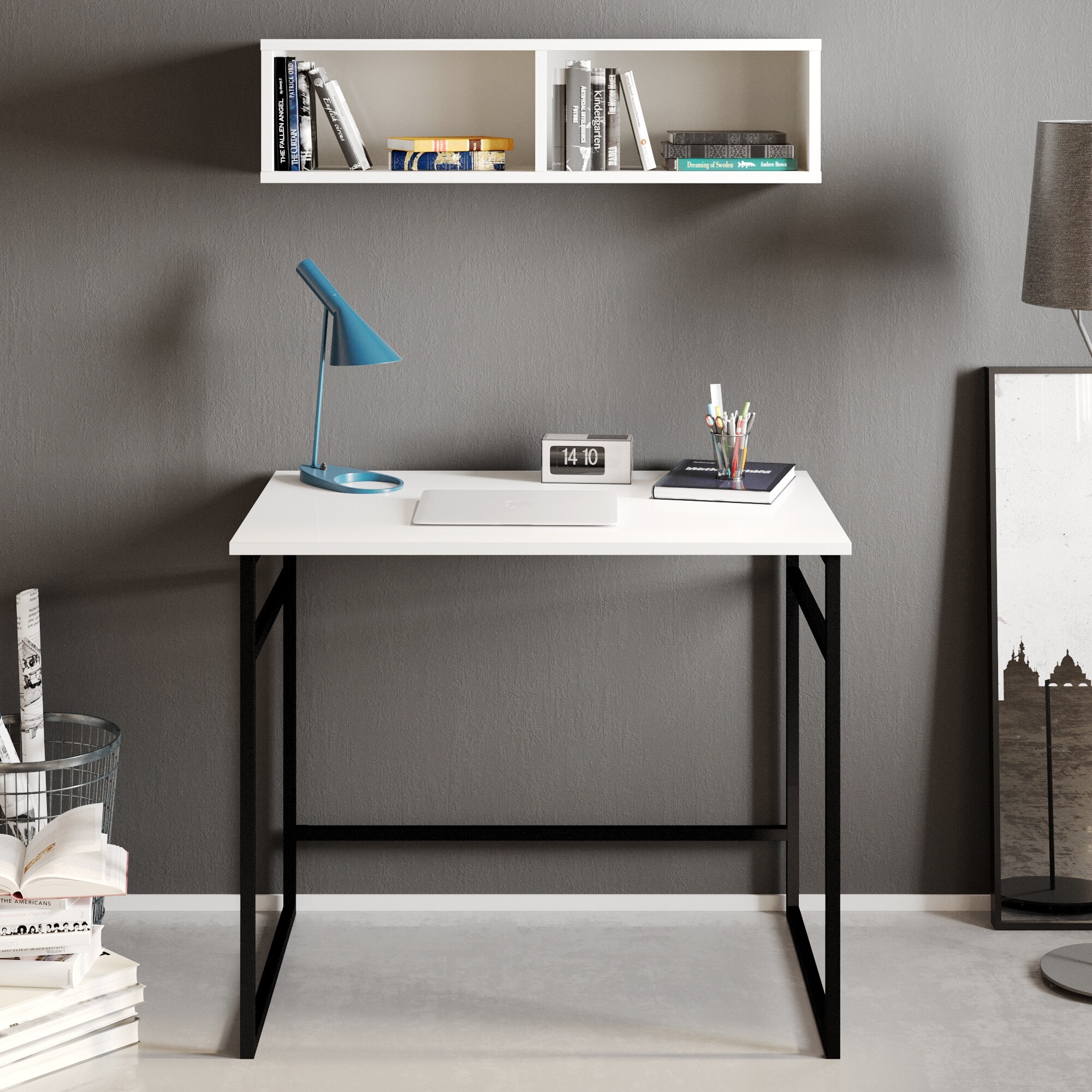 Shop Decorotika Gama Computer Desk With Wall Cubby Shelf